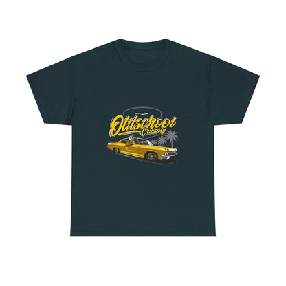 Retro Car Unisex Heavy Cotton Tee - "Oldschool Cruisin'" T-shirt Design - CreativeRino