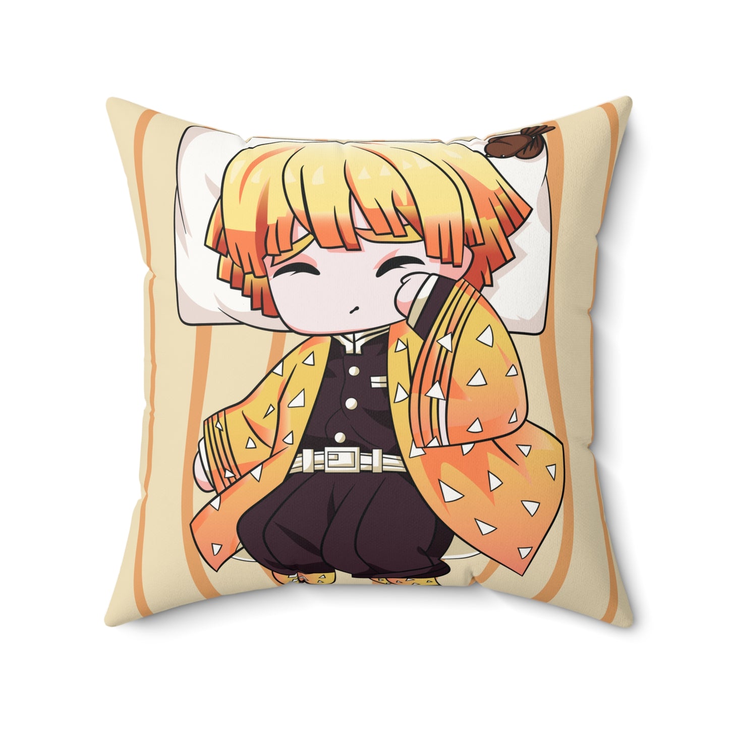 Cute Anime Demon Slayer Character Faux Suede Square Pillow | Cozy Decor for Fans - CreativeRino