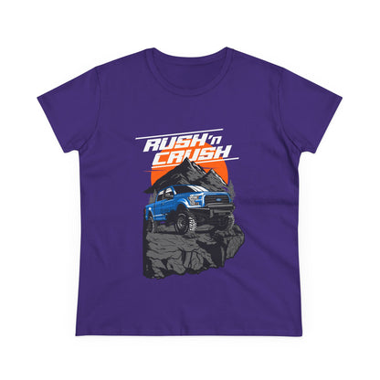 Adventure Awaits Women's Cotton Tee - Off-Roading Jeep Graphic T-shirt - CreativeRino