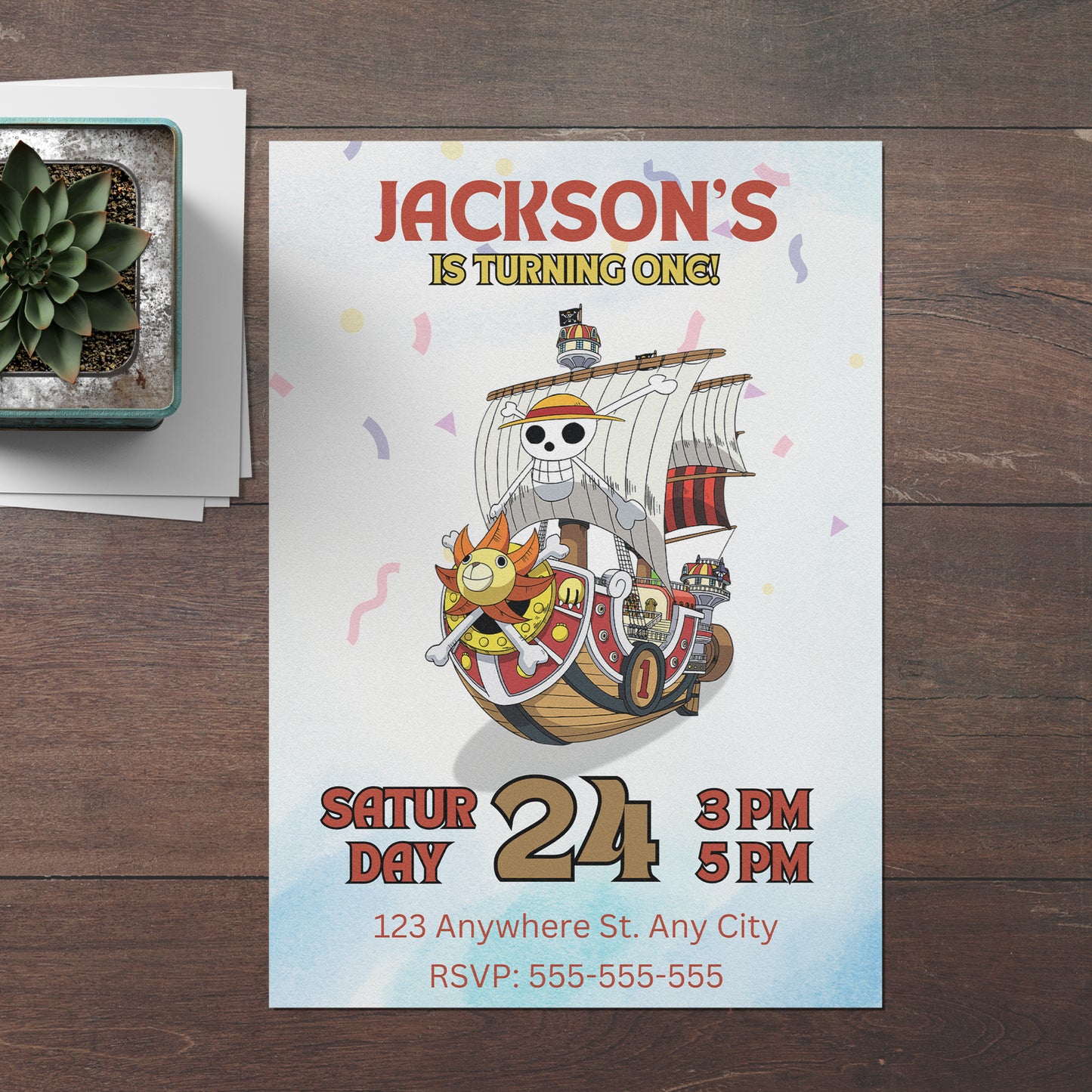 One Piece Birthday Invitation Template - CreativeRino