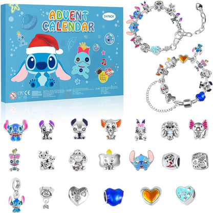 Stitch Jewelry Advent Calendar Gift Box | 24-Day Charm Bracelet Blind Box Countdown | Christmas & Halloween Collector's Edition eprolo