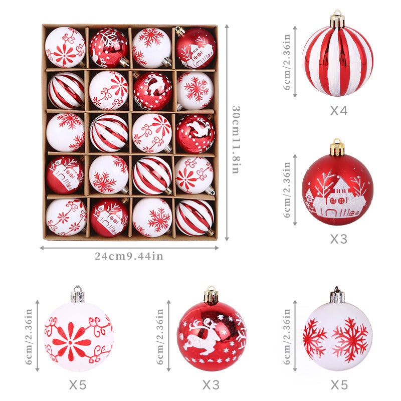 20-Piece Deluxe Christmas Ball Set (6cm) | Shatterproof Electroplated Plastic Ornaments Decor eprolo