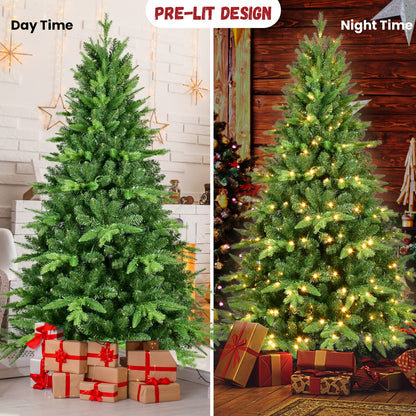 5FT Pre-Lit Artificial Christmas Tree | Realistic PE & PVC Mixed Tip Technology eprolo
