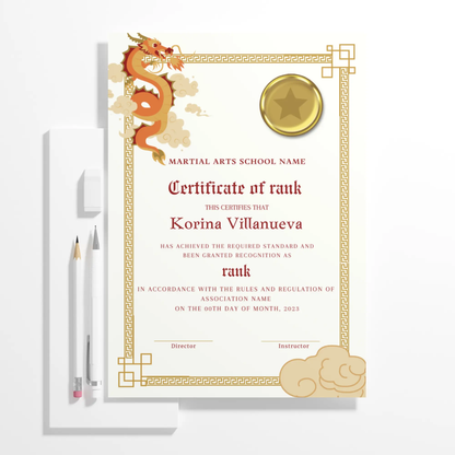 Certificate of Rank Template | Rank Certificate - CreativeRino