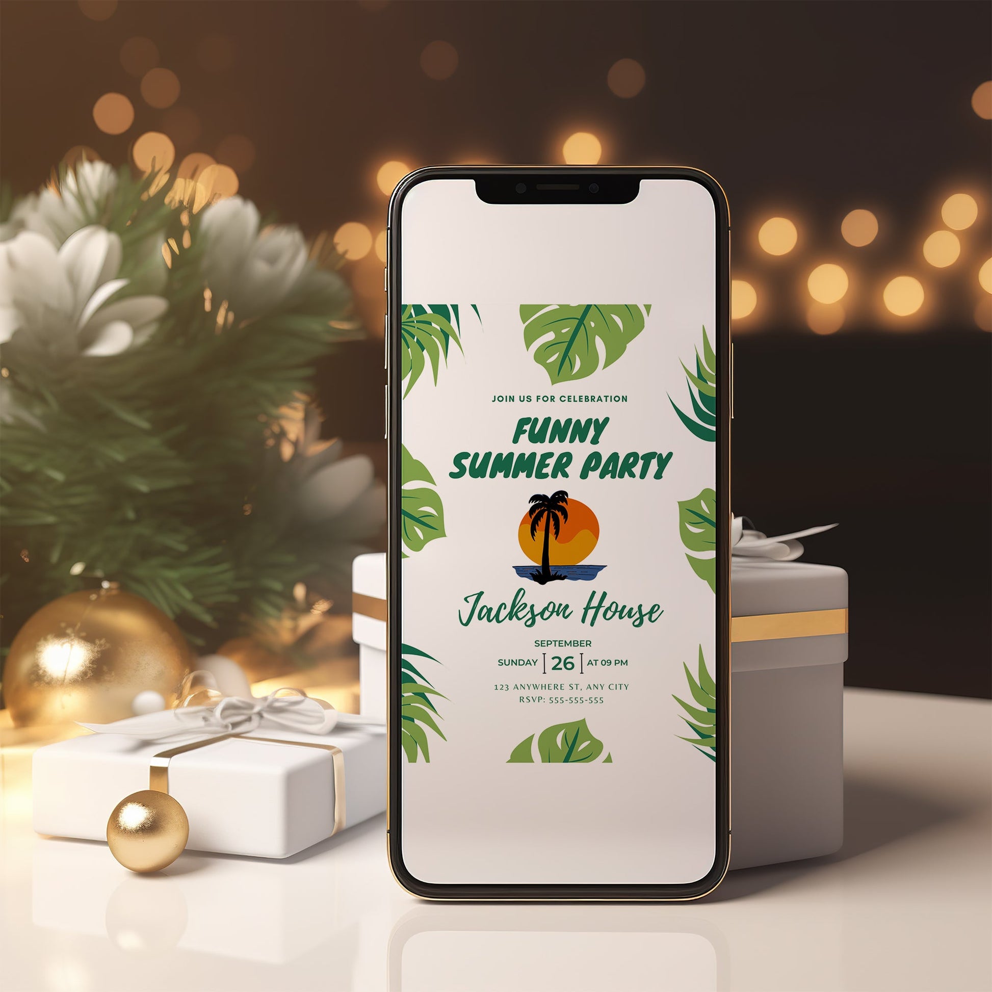 Funny Summer Party Invite | Summer Party Invitation Canva Template CreativeRino
