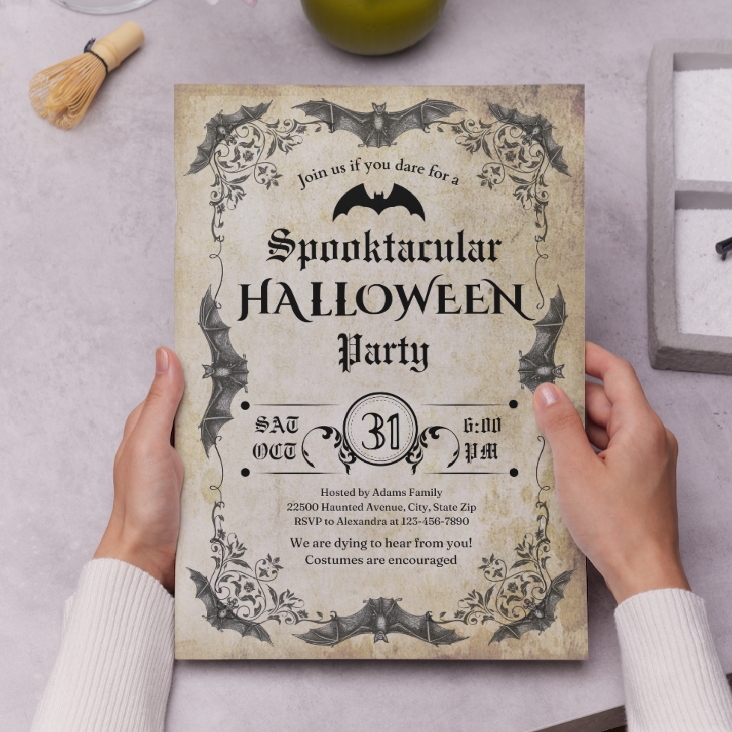 Vintage Halloween Party Invitation Template