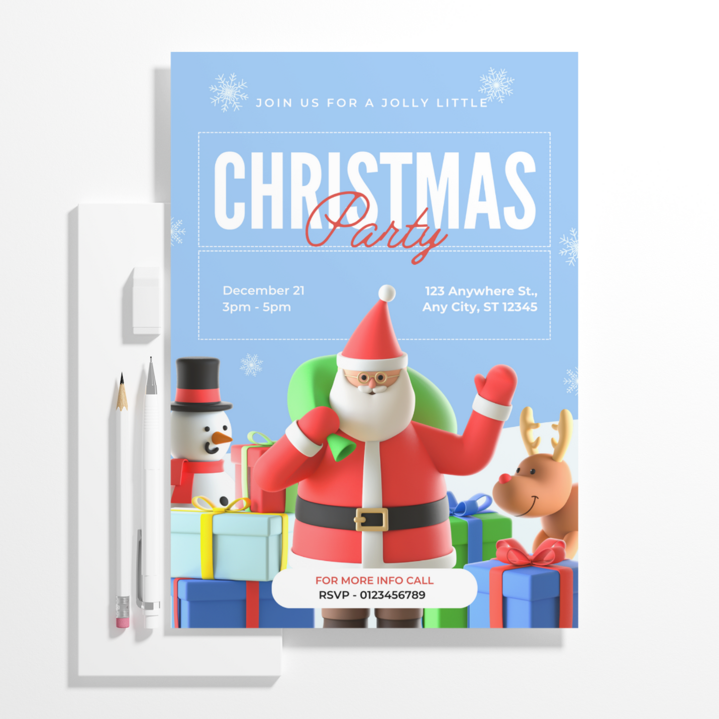 Santa Claus Christmas Party Invitation Template