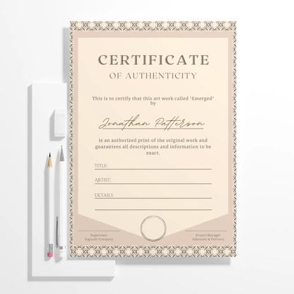 Certificate of Authenticity Template | Authenticity Certificate - CreativeRino