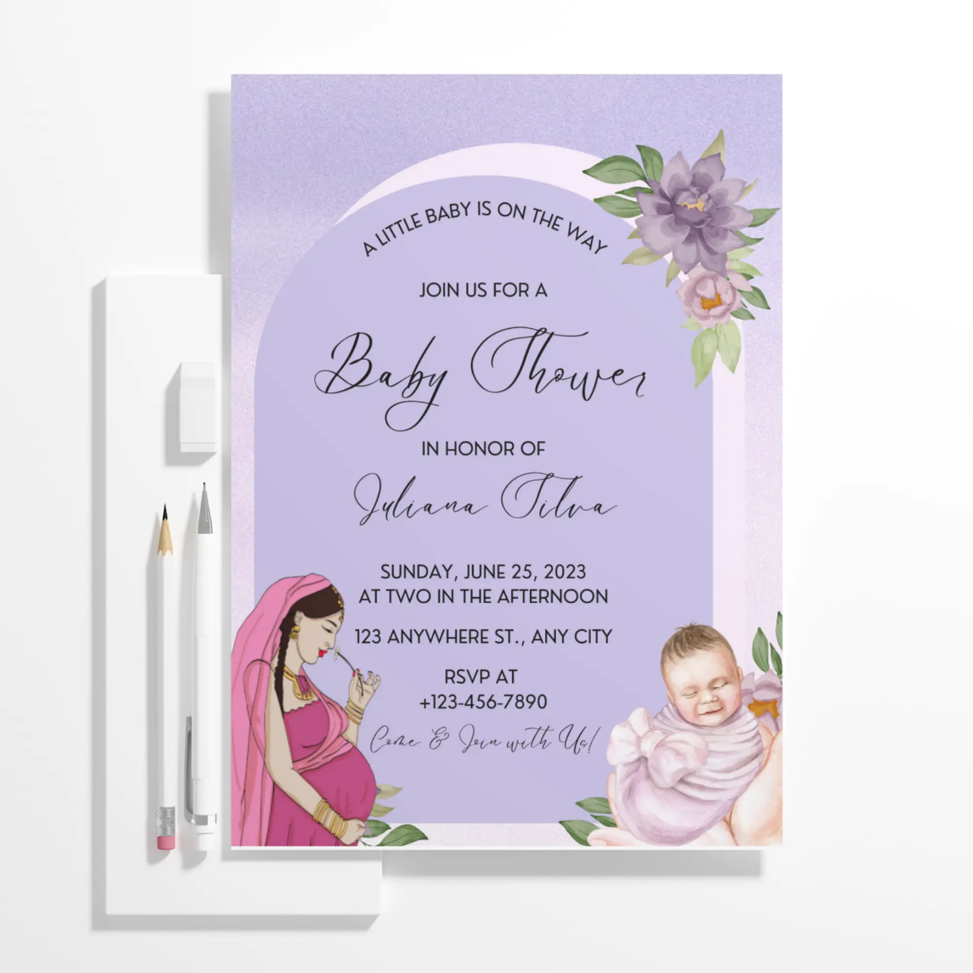 Indian Baby Shower Invitation - CreativeRino