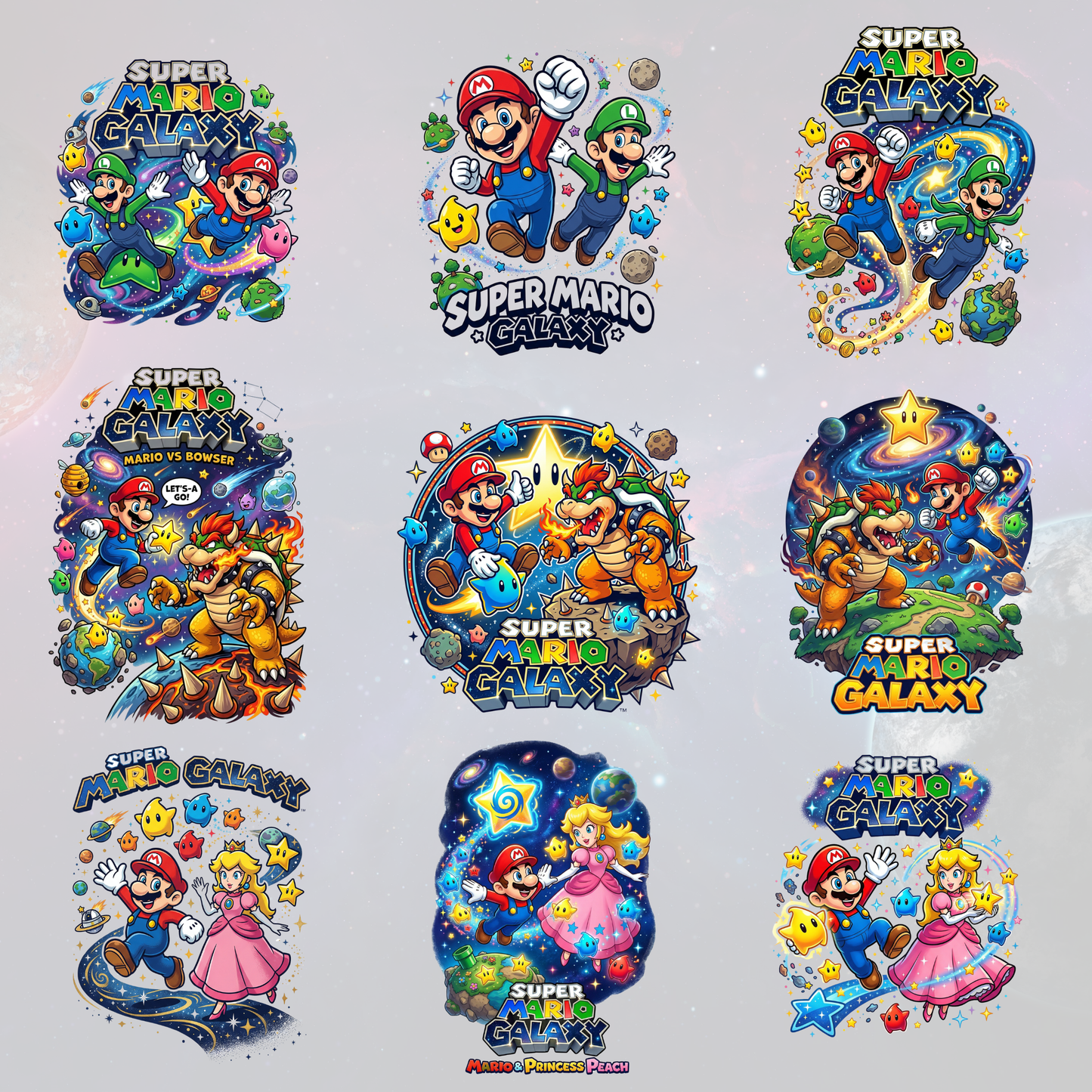 Super Mario Galaxy Movie PNG Bundle | Mario Galaxy Characters Clipart CreativeRino