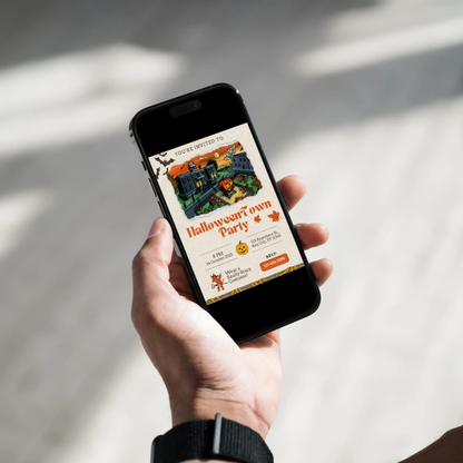 Halloweentown Party Invitation Template | Retro Halloweentown University Est 1998 - CreativeRino