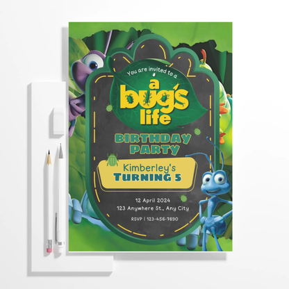 A Bugs Life Birthday Invitation Template - CreativeRino