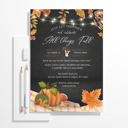 Fall Celebration Party Invitation Template - CreativeRino