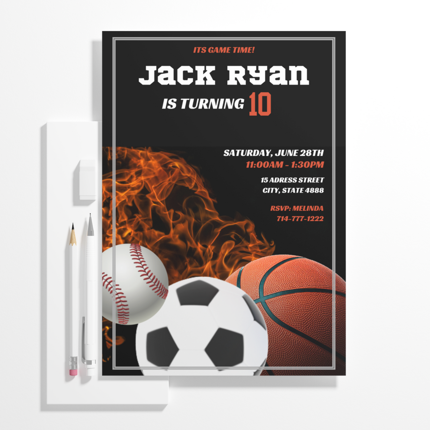 Sports Birthday Invitation Template