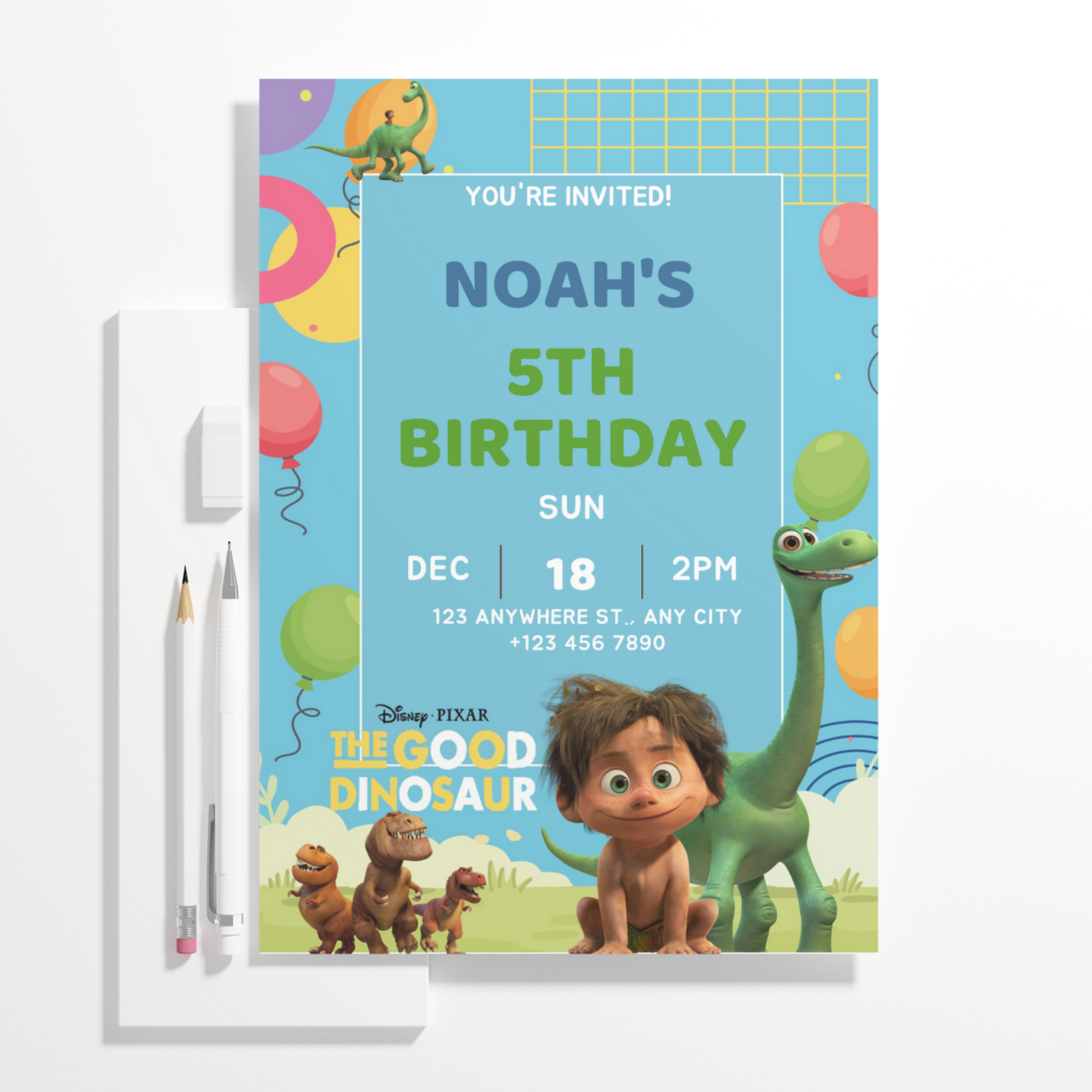 Good Dinosaur Birthday Invitation Template