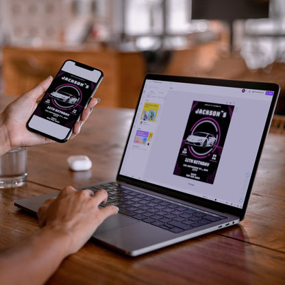 Lamborghini Sport Race Car Birthday Invitation Template - CreativeRino