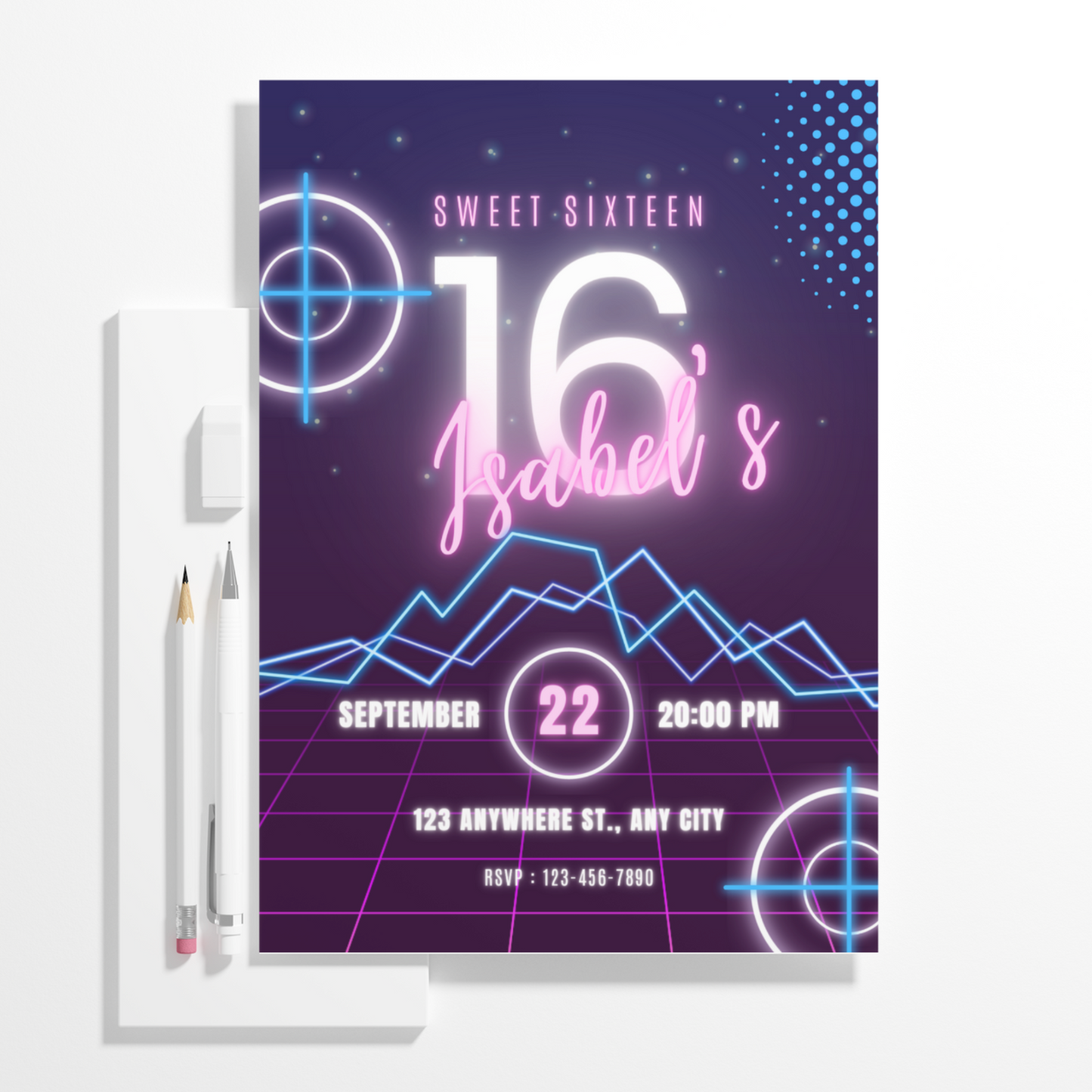 Laser Tag Gaming Birthday Invitation Template