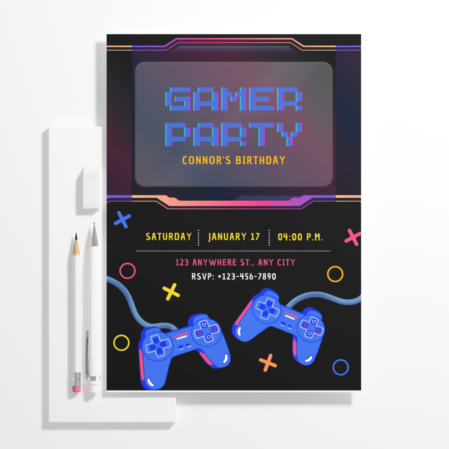 Gamer Birthday Invitation Template