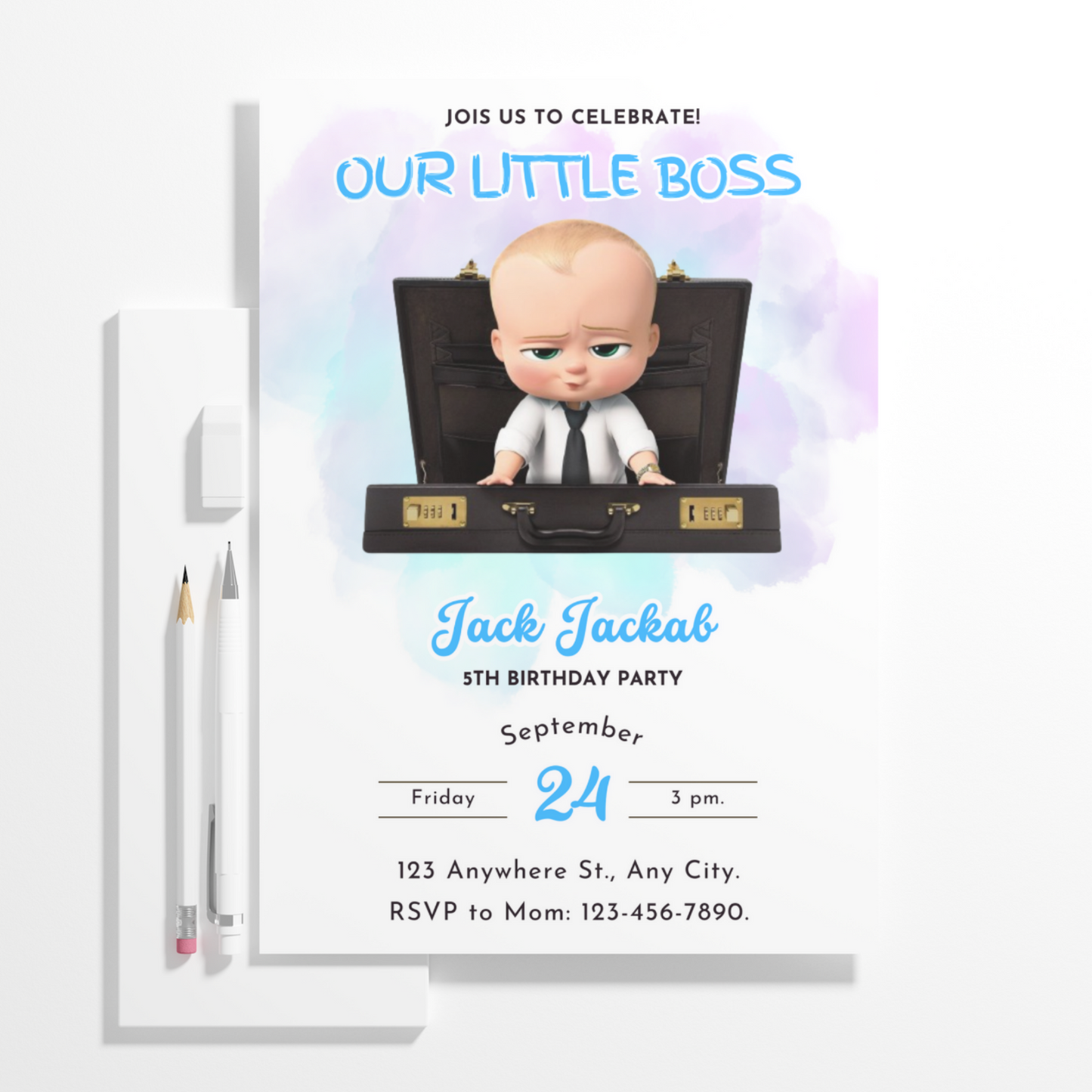 Boss Baby Birthday Invitation Template