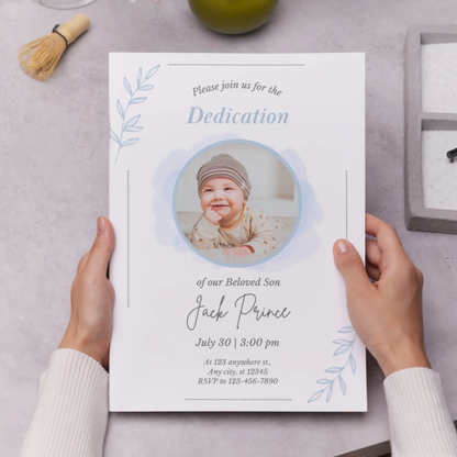 Baby Dedication Invitation Template - CreativeRino