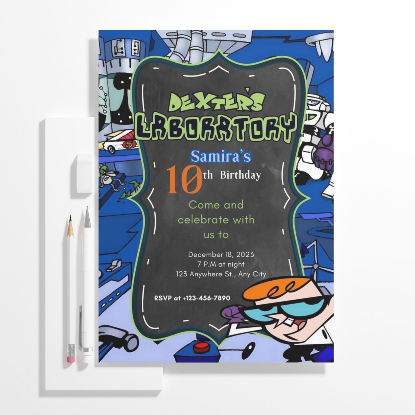 Dexter's Laboratory Birthday Invitation Template