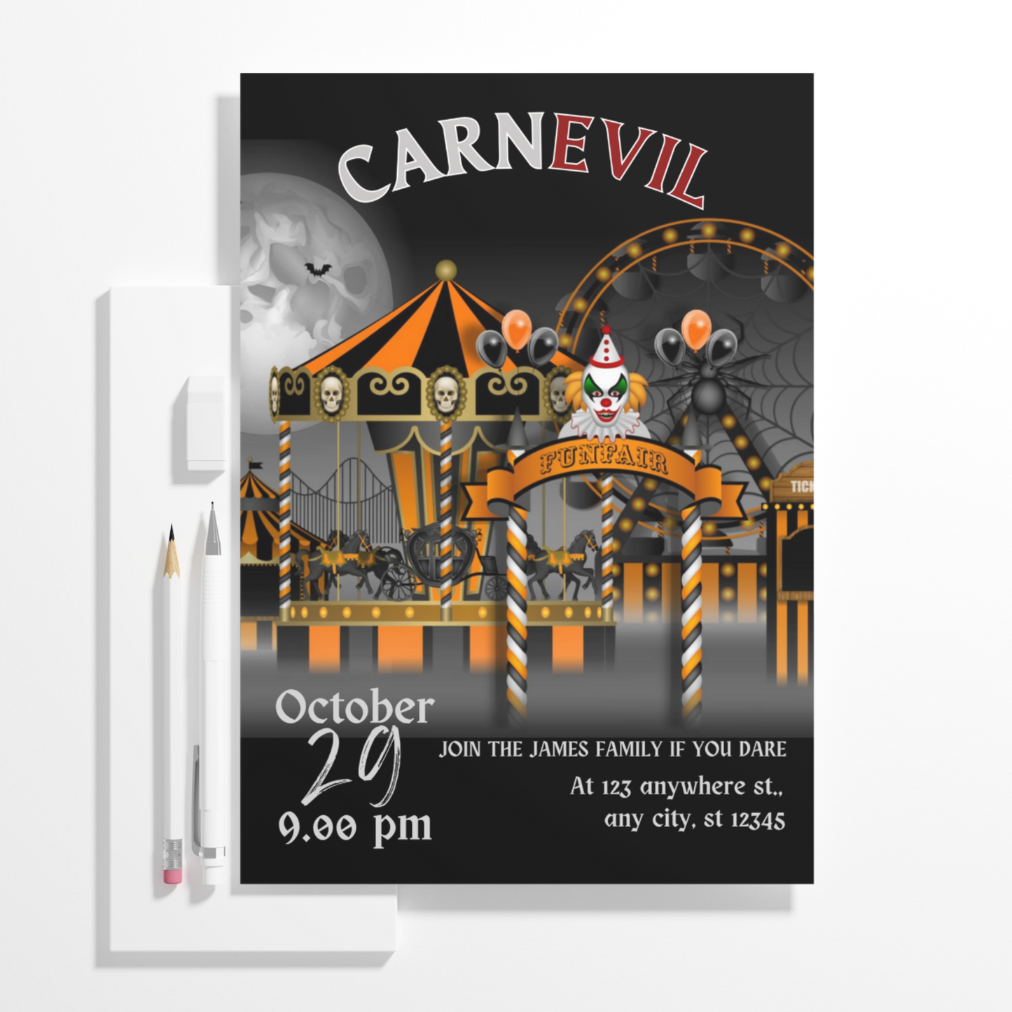 Halloween Carnival Invitation Template