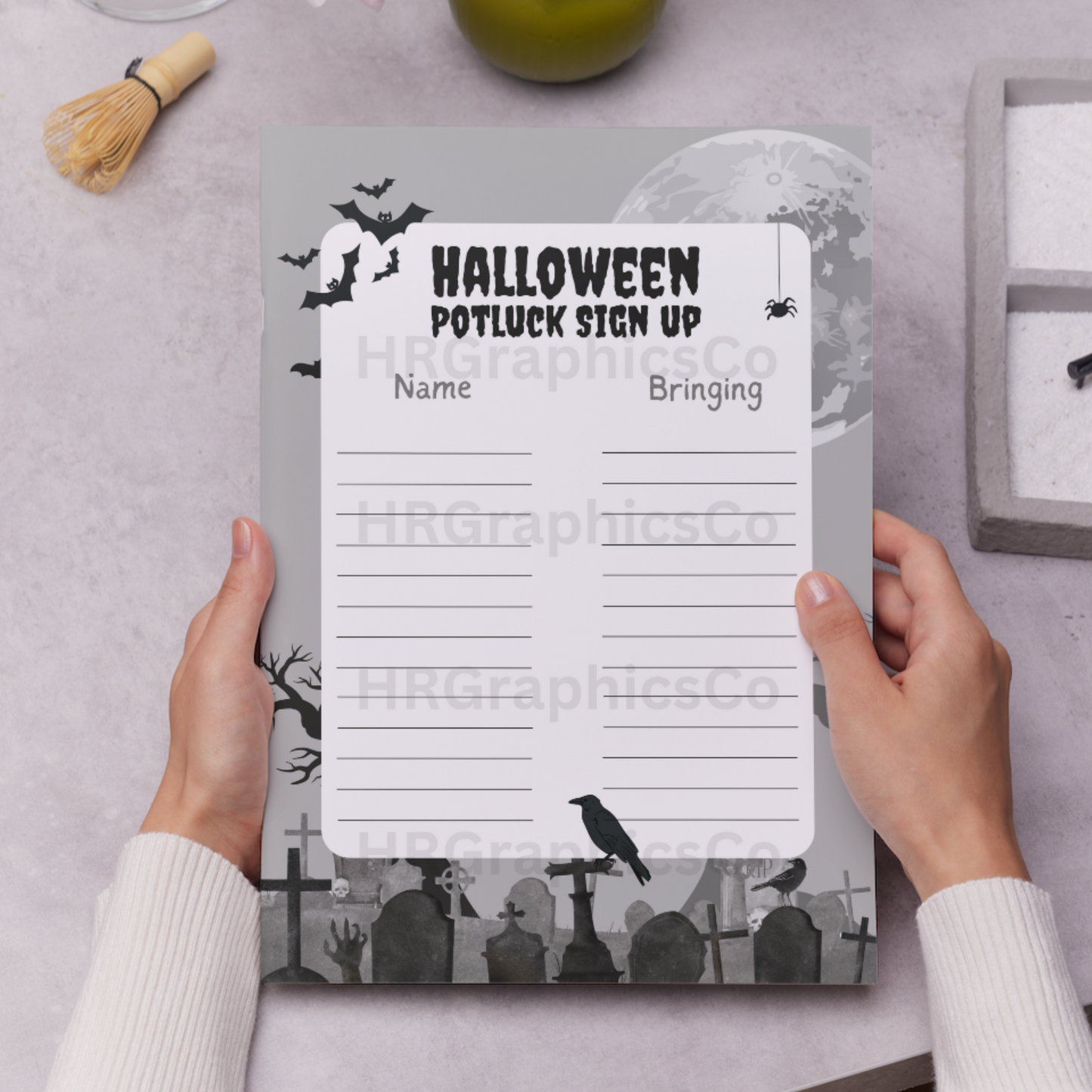 Halloween Potluck Sign Up Sheet Template