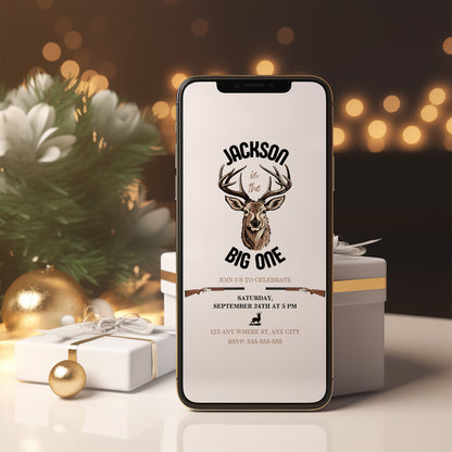 The Big One Hunting Birthday Invitation Template - CreativeRino