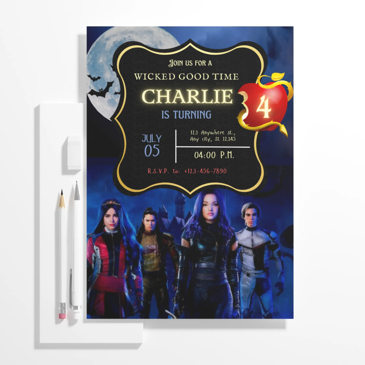 Descendants Birthday Invitation Template - CreativeRino