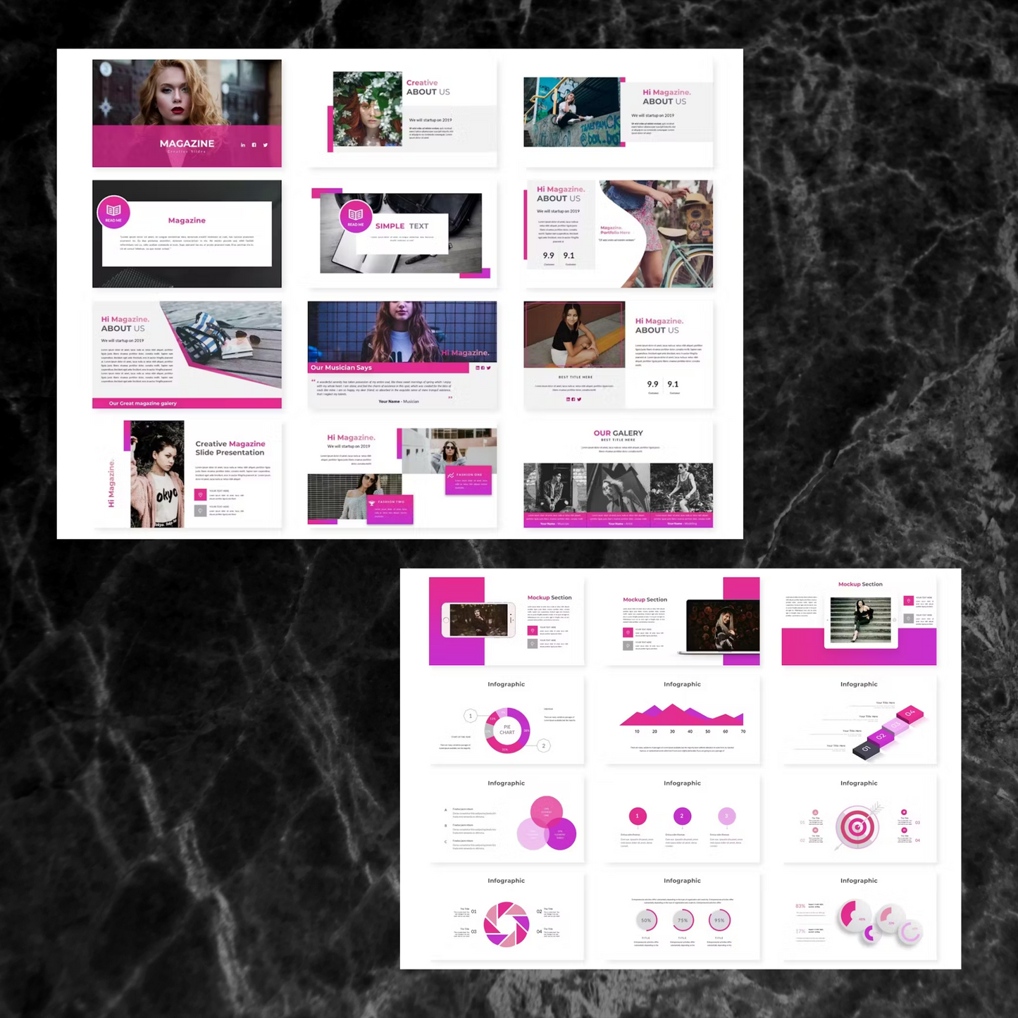 7 Magazine Powerpoint Presentation Template Bundle | Magazine Style Business PowerPoint Template