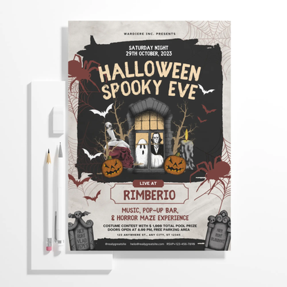Halloween Spooky Eve Invitation Template - CreativeRino