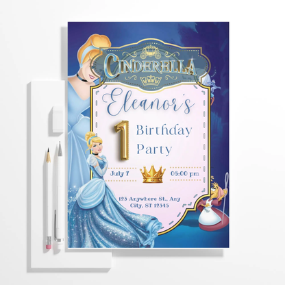 Cinderella Birthday Invitation Template - CreativeRino