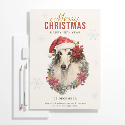Borzoi Christmas Invitation Template - CreativeRino