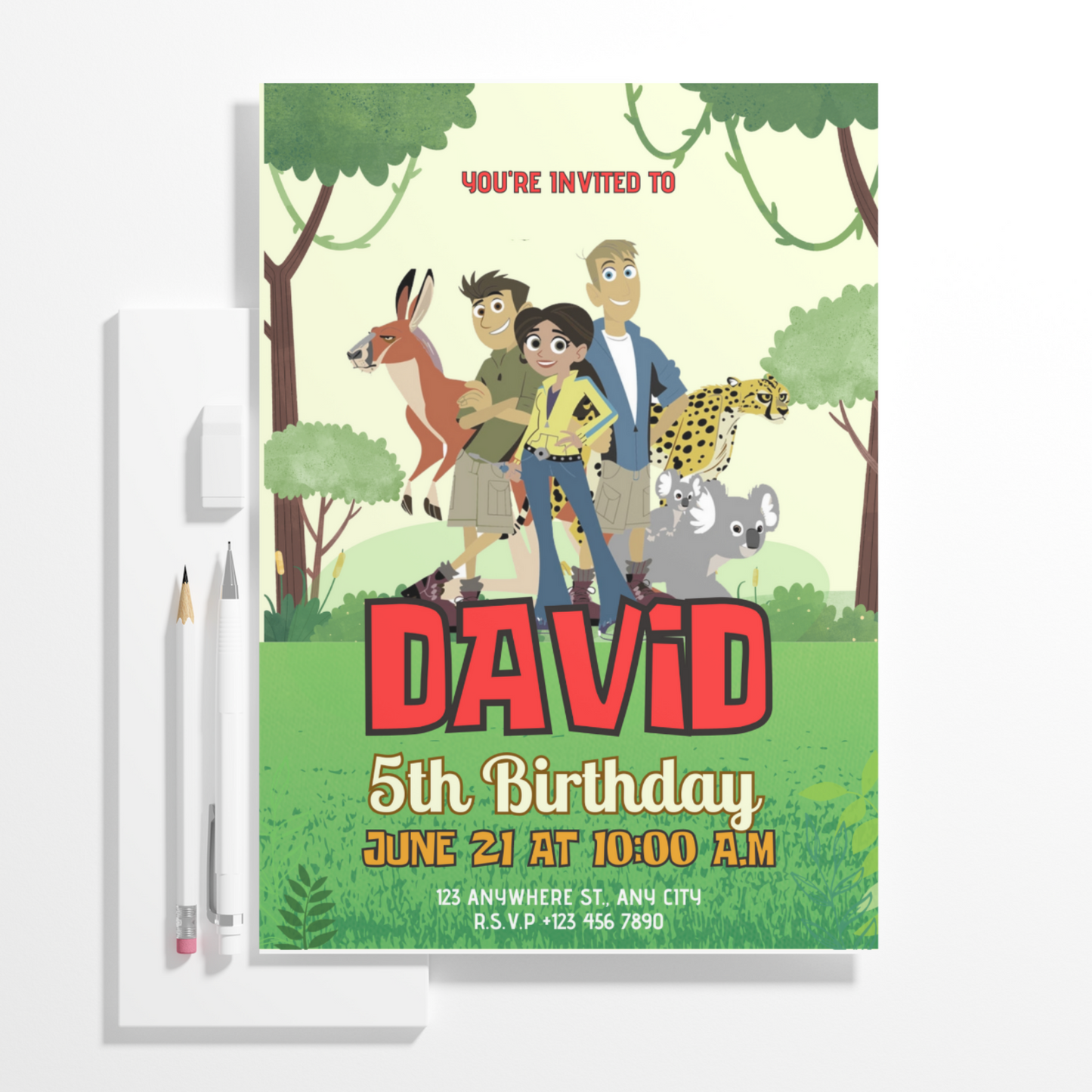 Wild Kratts Birthday Invitation Template