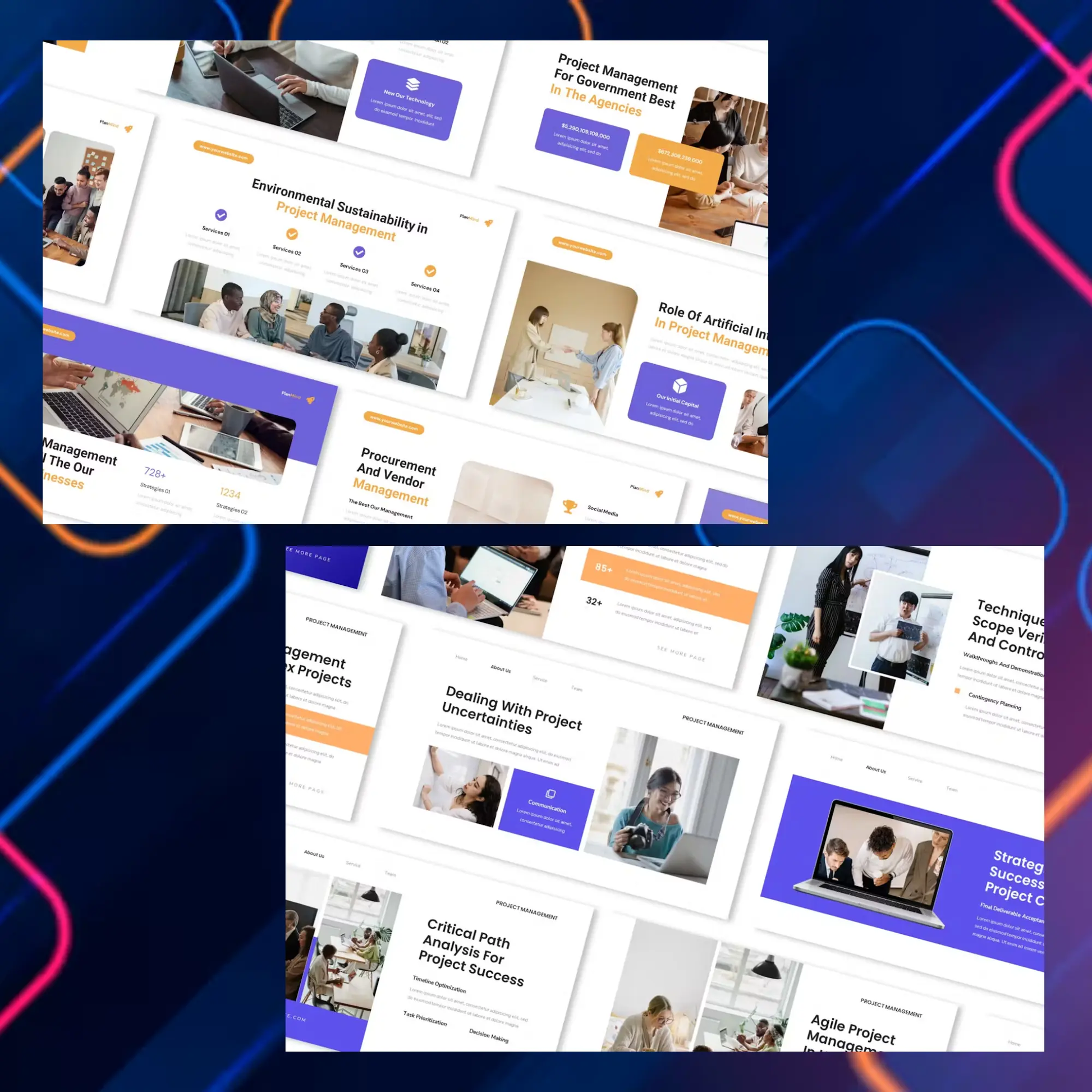 10 Project Management Powerpoint Presentation Template Bundle CreativeRino