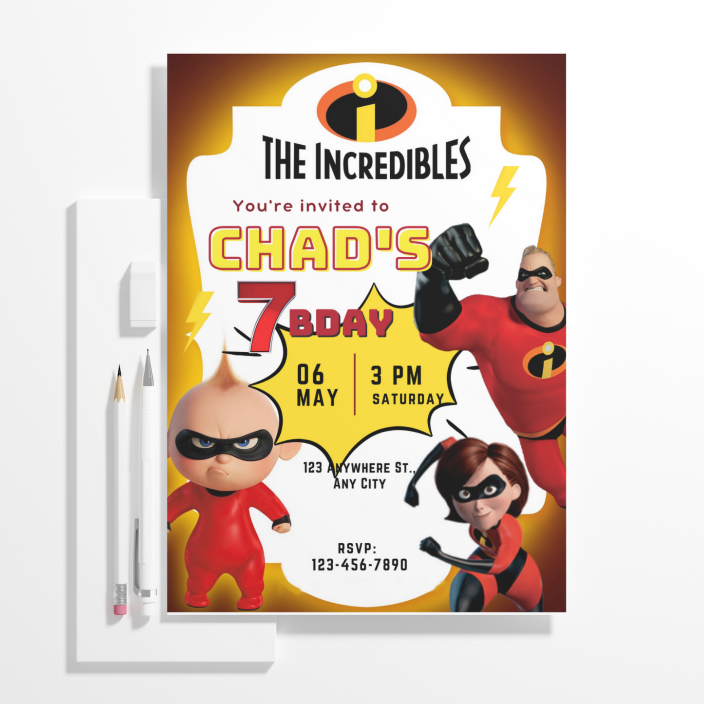 The Incredibles Birthday Invitation Template