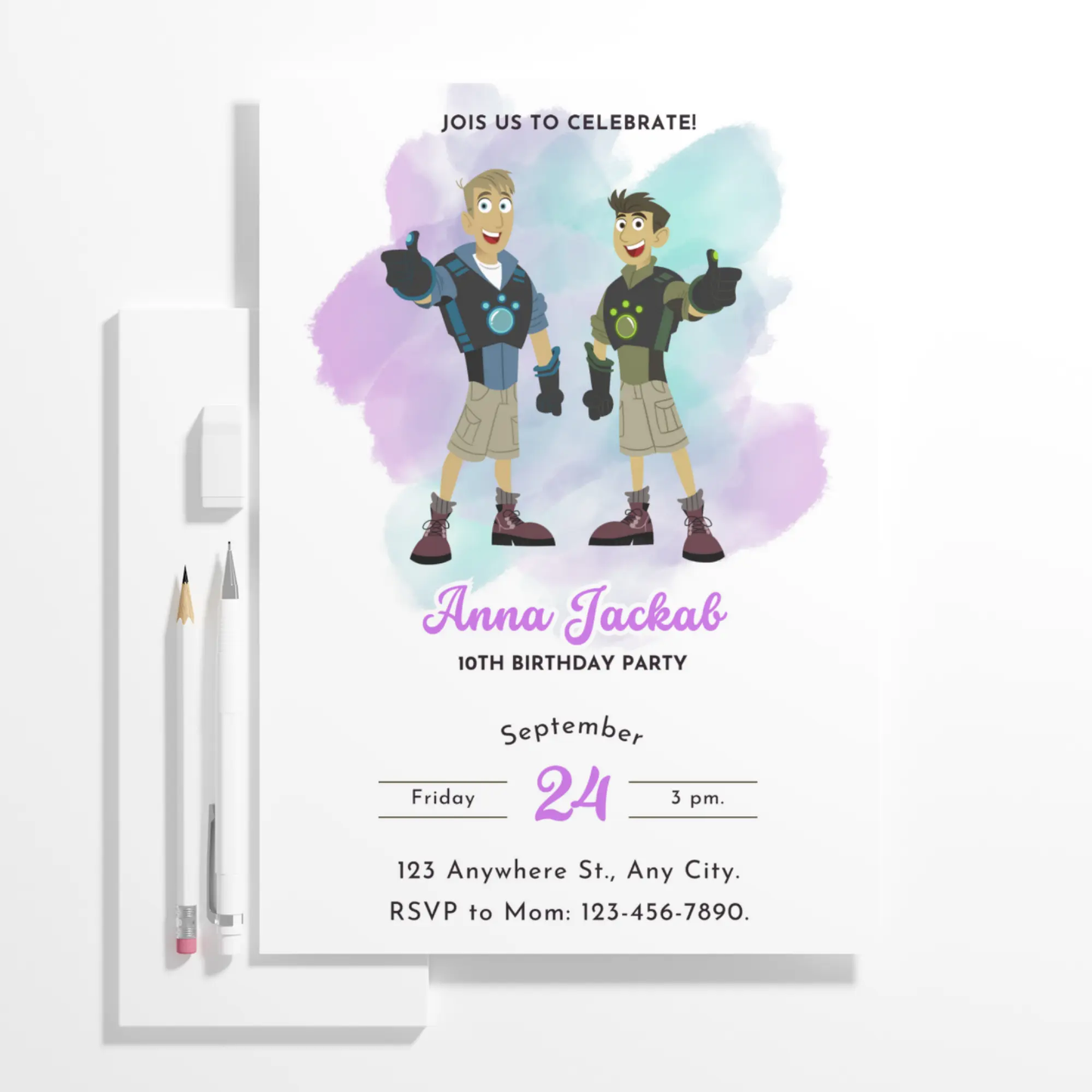Wild Kratts Birthday Invitation Template - CreativeRino