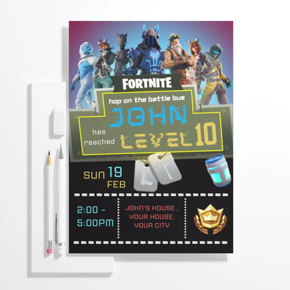 Fortnite Birthday Invitation Template - CreativeRino