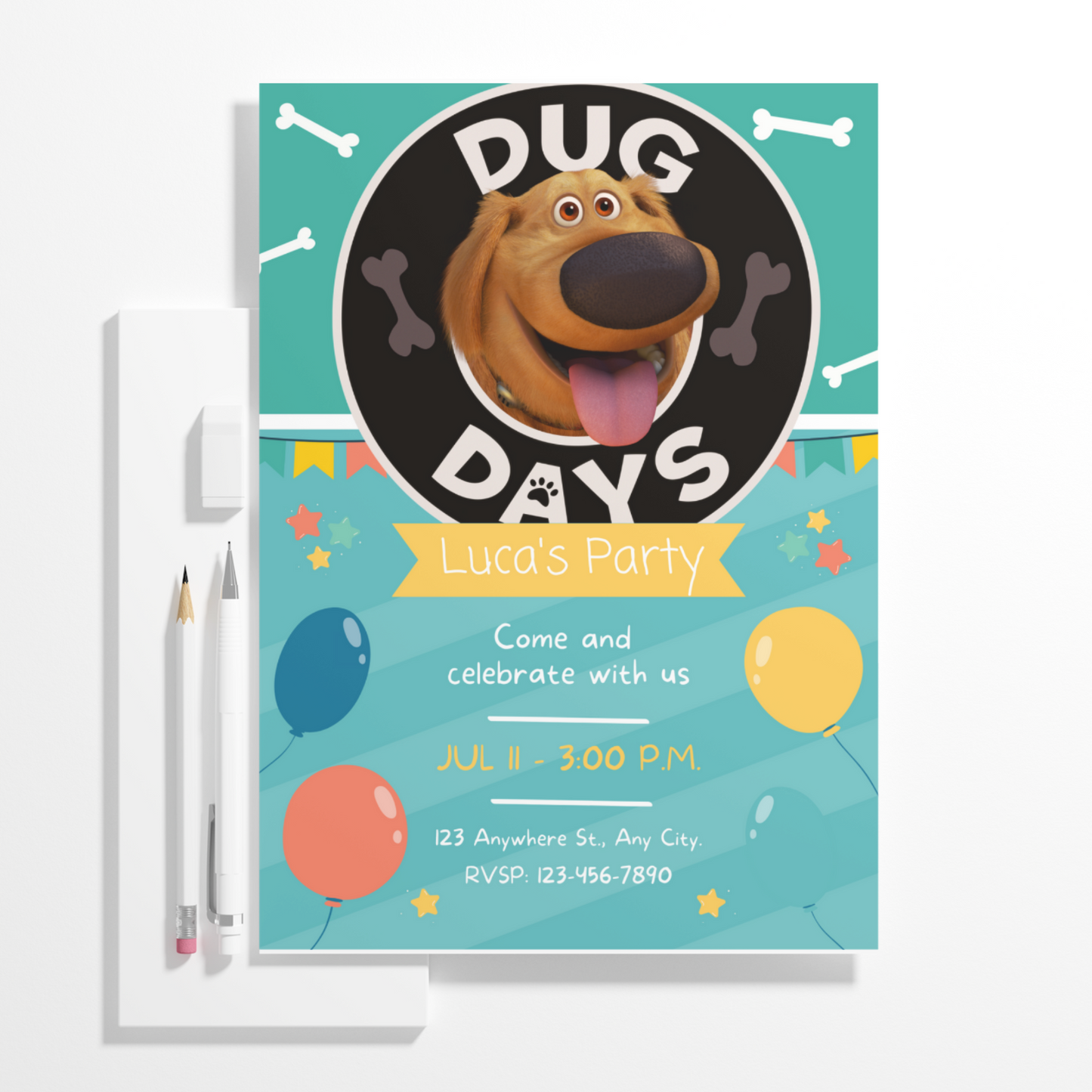 Dug Days Birthday Invitation Template