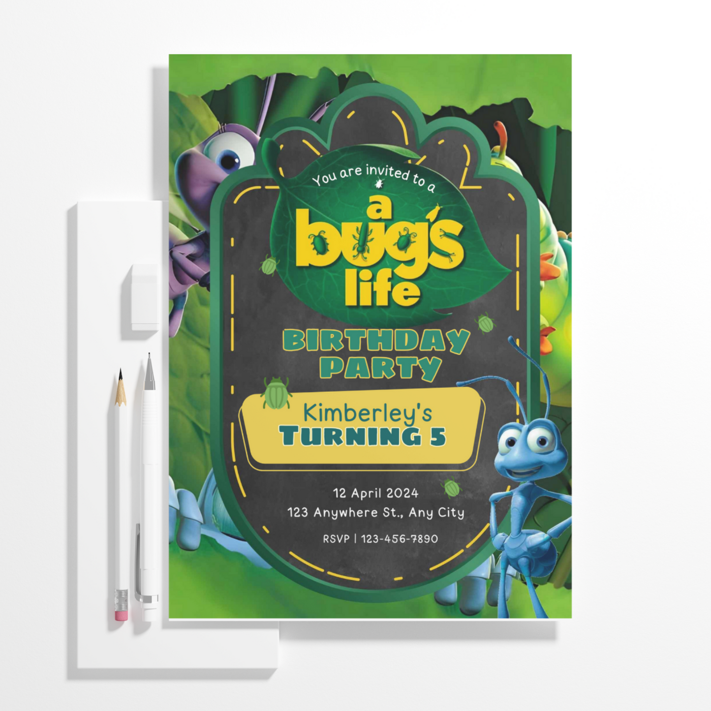 A Bugs Life Birthday Invitation Template