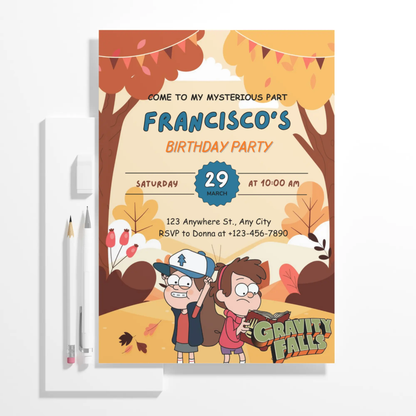 Gravity Falls Birthday Invitation Template - CreativeRino