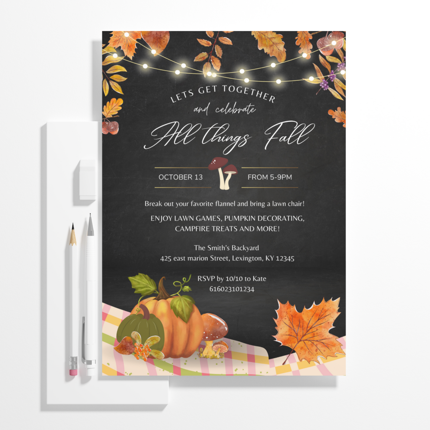 Fall Celebration Party Invitation Template