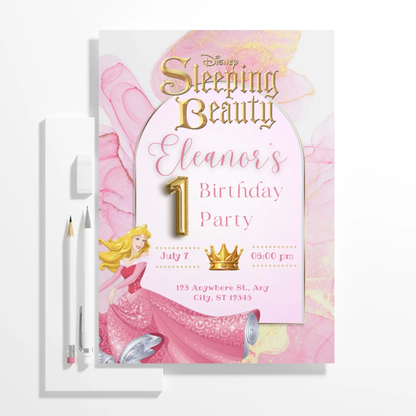 Sleeping Beauty Birthday Invitation Template - CreativeRino