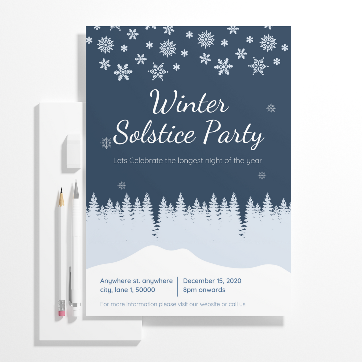 Winter Solstice Party Invitation Template