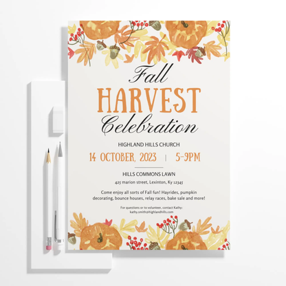 Fall Harvest Celebration Invitation Template - CreativeRino