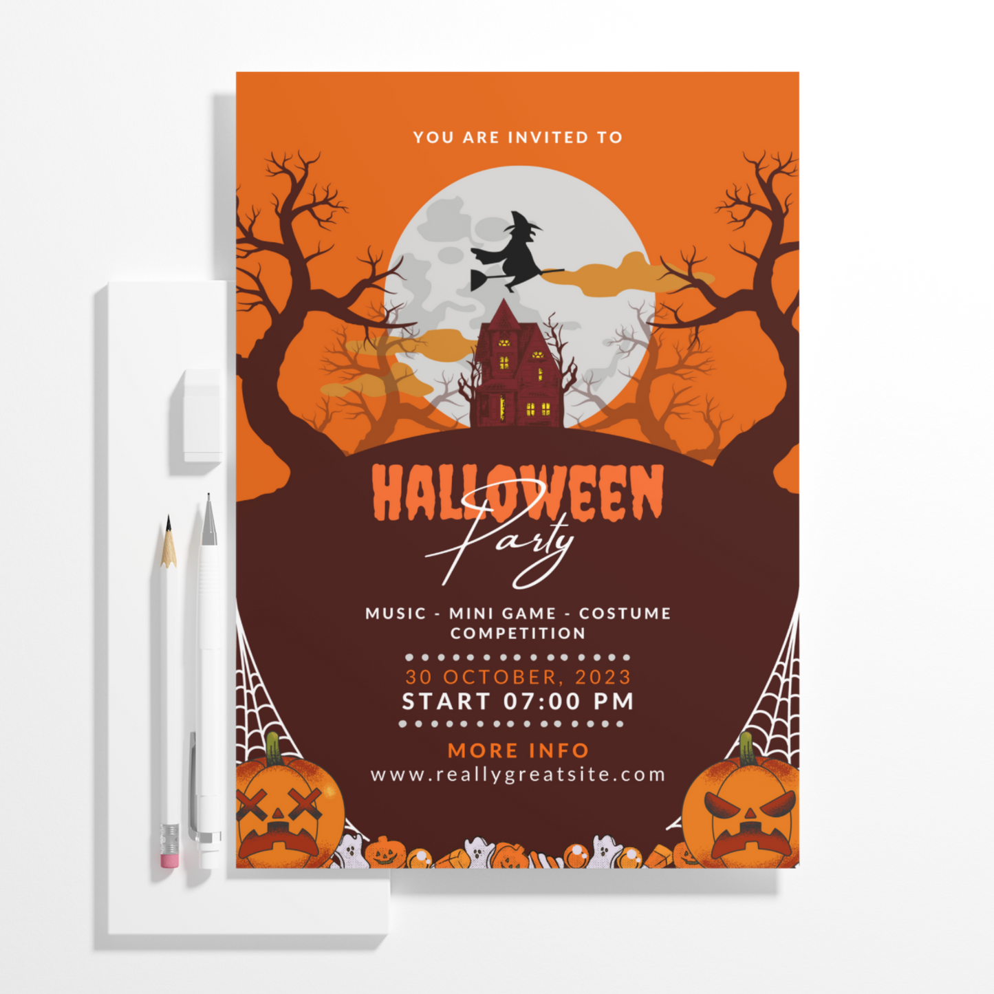 Halloween Party Invitation Template