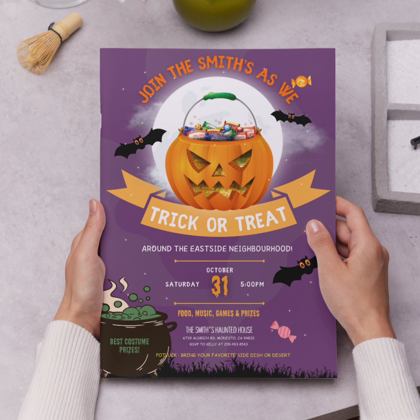 Halloween Trick or Treat Invitation Template