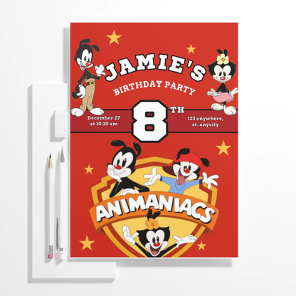 Animaniacs Birthday Invitation Template - CreativeRino