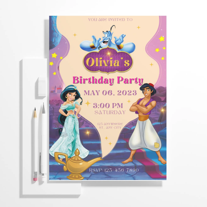 Aladdin Birthday Invitation Template - CreativeRino