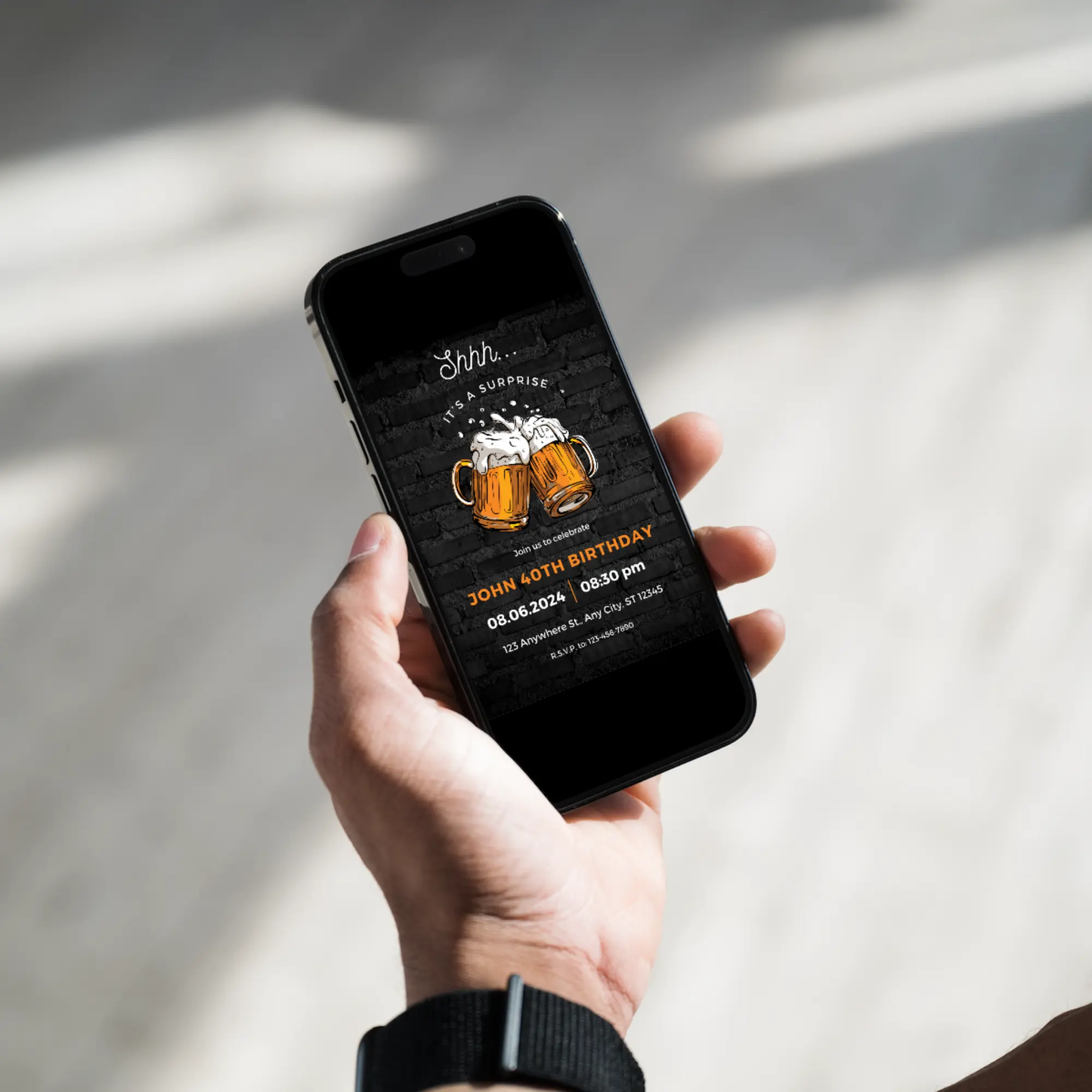 Beer Surprise Birthday Party Invitation Template - CreativeRino